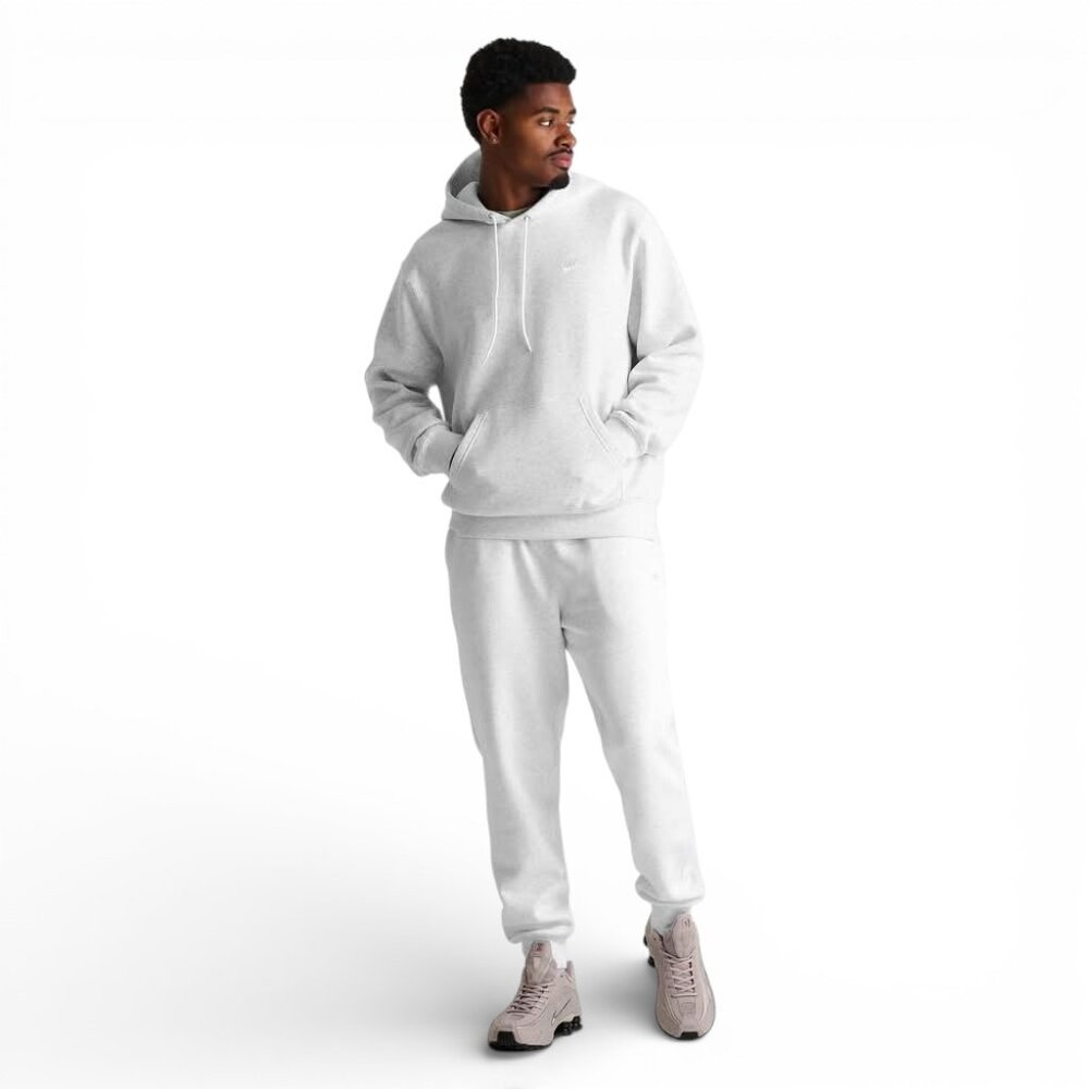 Nike Club Fleece 2 Piece Sweatsuit Size L Birch Heather Tracksuit Outfit Set NWT